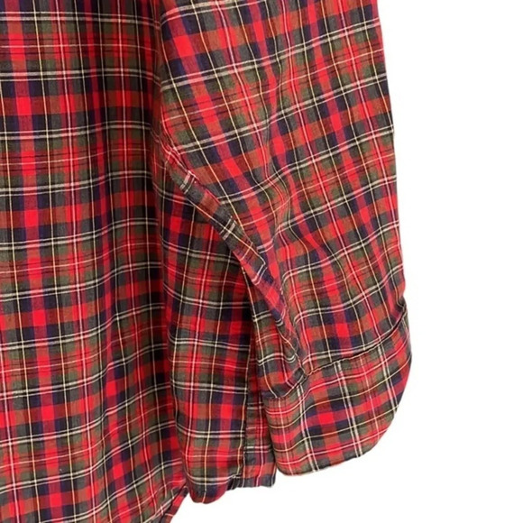 Men's Red Plaid Ashley & Ried Single Needle Tailoring Button Down Shirt Size XL - Picture 4 of 6